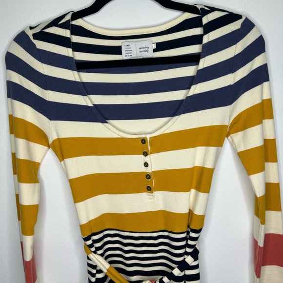 Saturday Sunday Anthropologie Riley Striped Shirt Cotton Dress size S - Picture 3 of 8